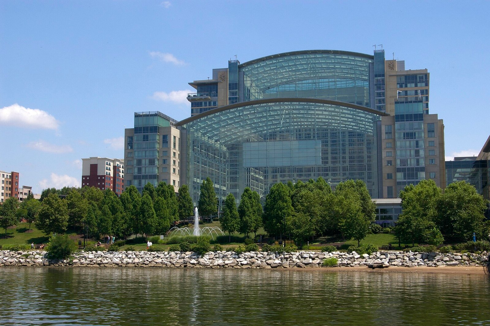 Gaylord National Resort seen from the Potomac River in National Harbor, Maryland