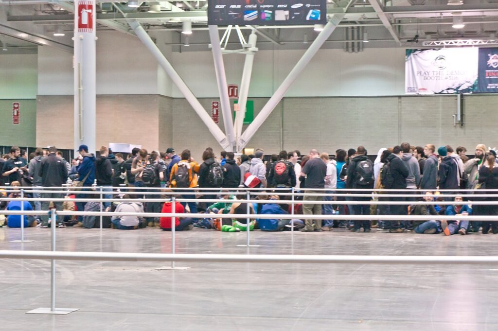Attendees lining up at PAX East